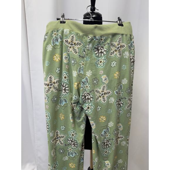 2Life, green floral pants w/ draw string. 
Waist-15, Inseam-26, Rise-11 - Picture 3 of 4